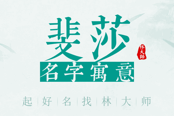 斐莎名字寓意