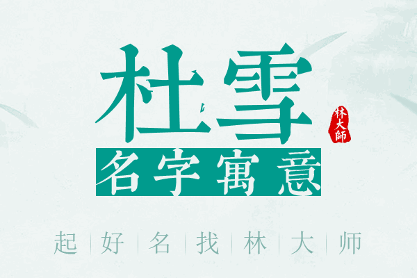 杜雪名字寓意